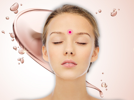 Center between two eyebrows